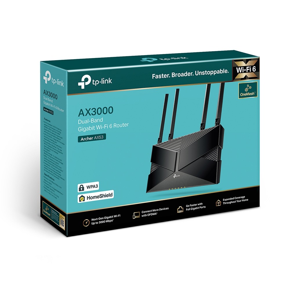 TP-Link Archer AX53 AX3000 Gigabit Wi-Fi 6 Router, Archer AX53