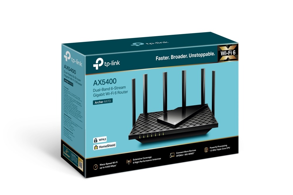 TP-Link Archer AX73 AX5400 Dual-Band Wi-Fi 6 Router, Archer AX73