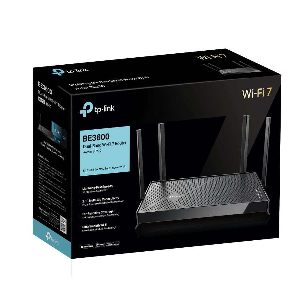 TP-Link Archer BE230 BE3600 Dual-Band Wi-Fi 7 Router, Archer BE230