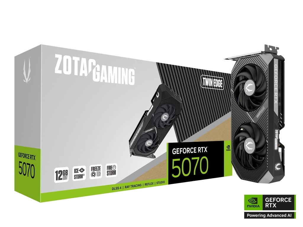 ZOTAC Gaming GeForce RTX 5070 Twin Edge 12GB GDDR7 Graphic Card, ZT-B50700E-10M