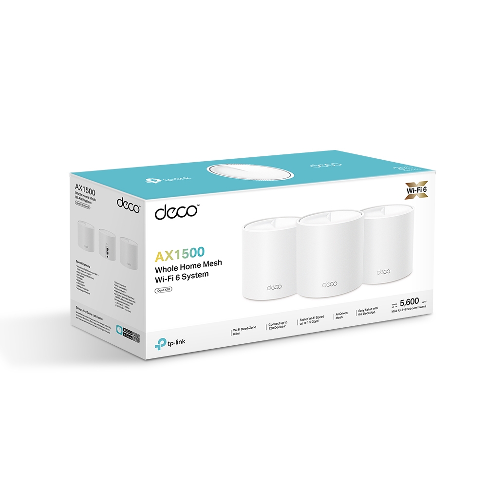 TP-Link Deco X10 AX1500 Whole Home Mesh Wi-Fi 6 System 3-Pack, Deco X10