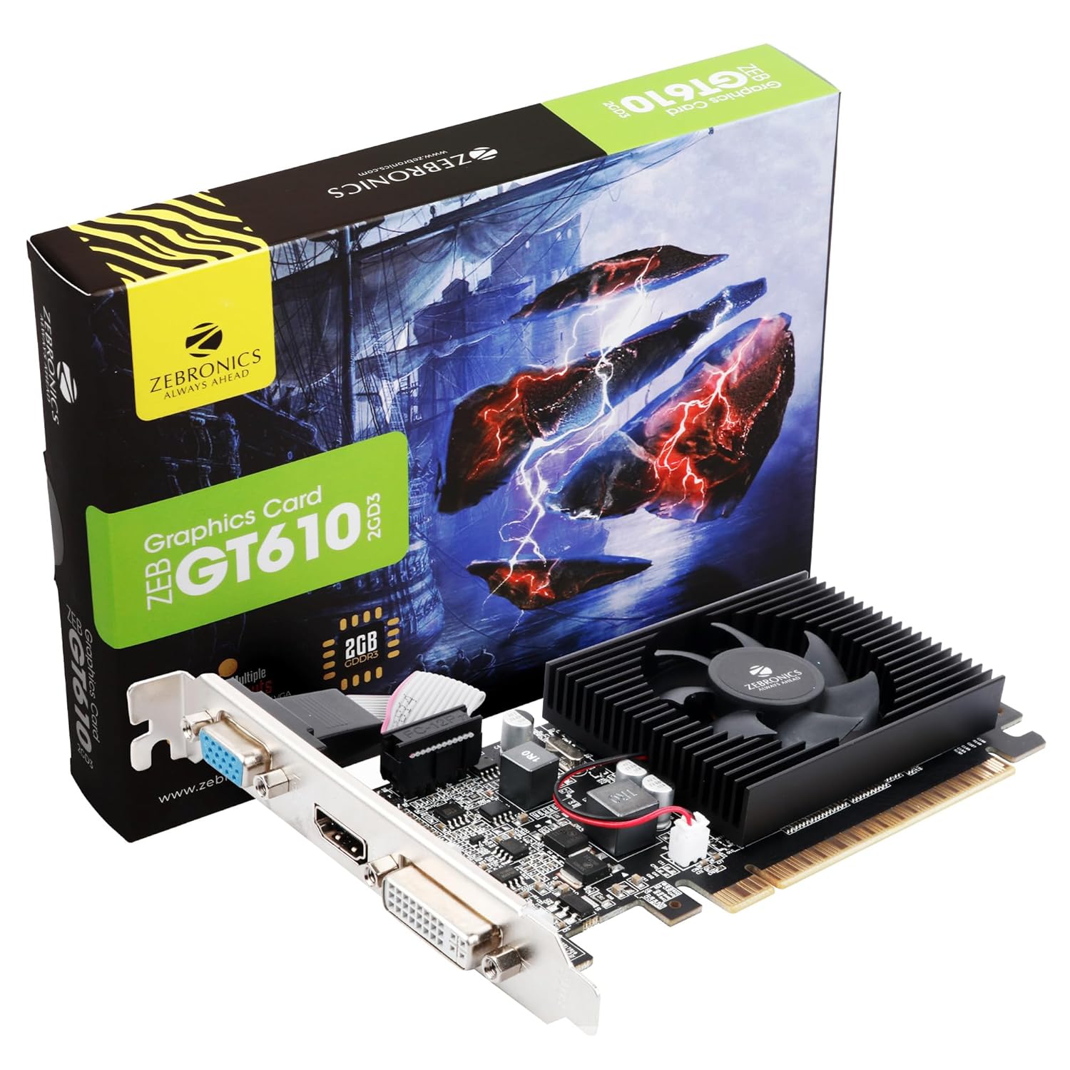 Zebronics ZEB-GT610-2GD3 GeForce GT 610 2GB DDR3 Graphic Card, ZEB-GT610-2GD3