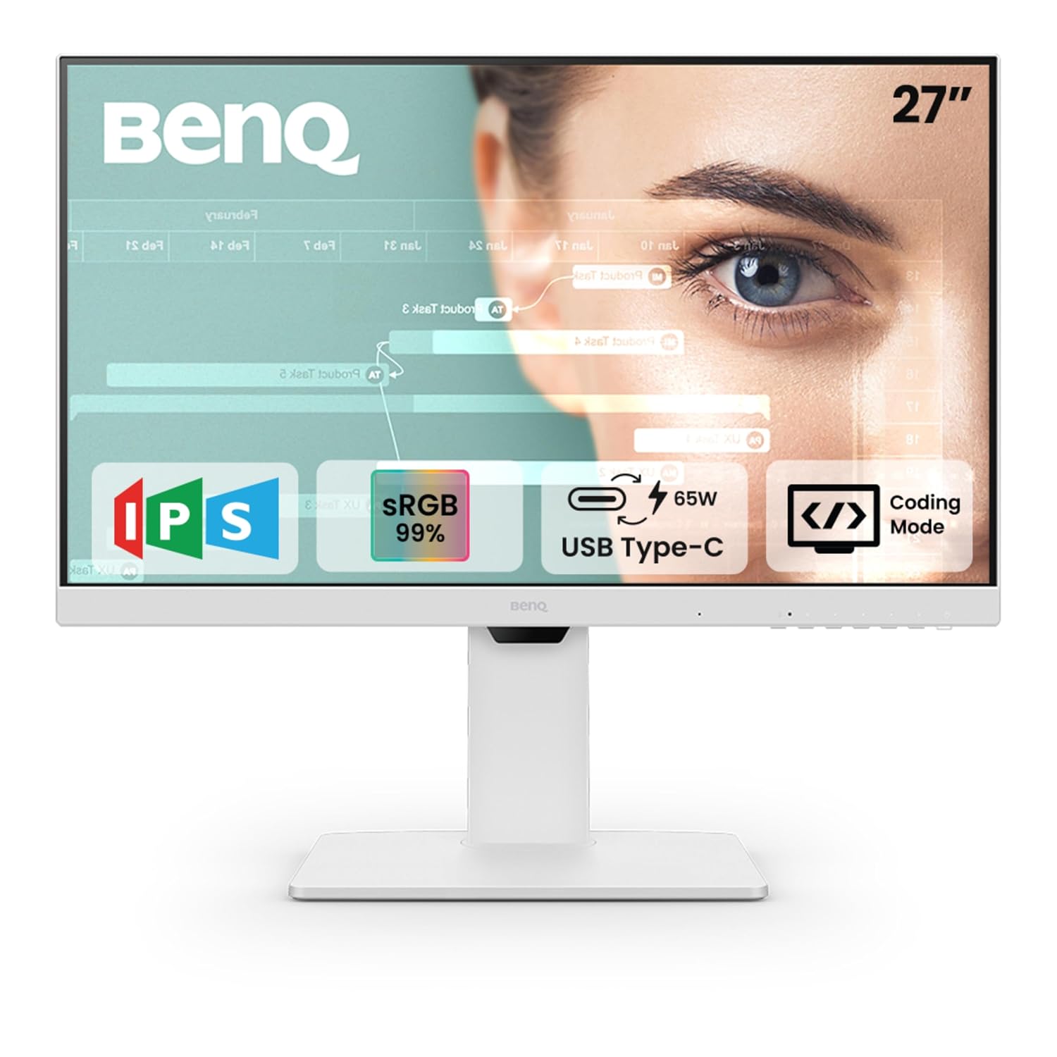 BenQ GW2786TC 27-inch Ergonomic IPS Monitor with Daisy Chain & 65W USB-C, GW2786TC