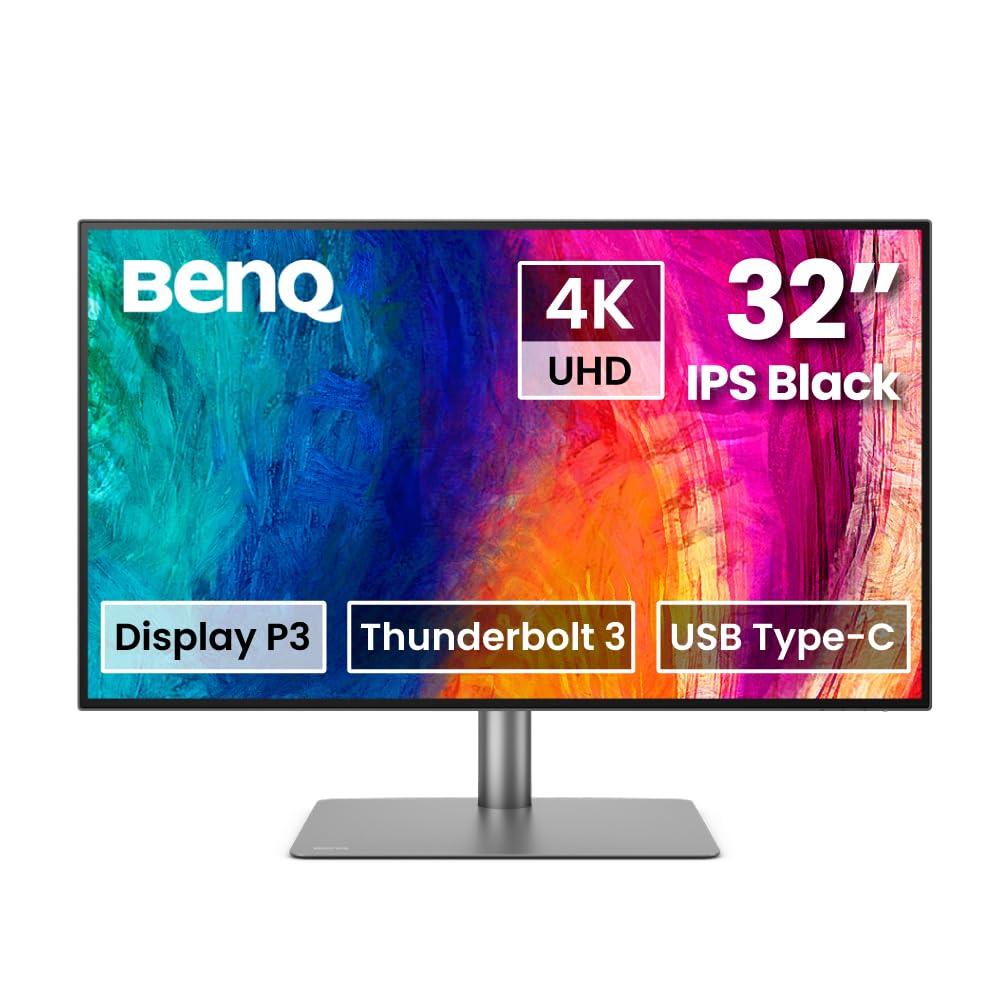 BenQ PD3225U 31.5-inch 4K UHD Thunderbolt 3 Professional Designer IPS Black Monitor, PD3225U