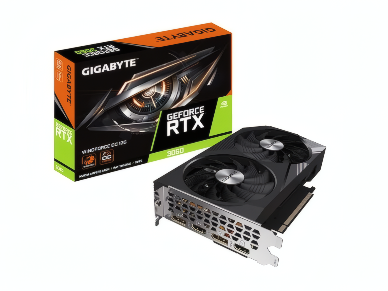 GIGABYTE GeForce RTX 3060 WINDFORCE OC 12GB GDDR6 Graphic Card, GV-N3060WF2OC-12GD